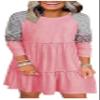 CHUNTIANRAN Leopard Color Block Ruffled Splicing Mini Dress Women Casual Fall Long Sleeve T Shirt Dresses Vacation Flowy Swing Dress(Long Sleeve/Pink,Medium) view 1