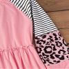 CHUNTIANRAN Leopard Color Block Ruffled Splicing Mini Dress Women Casual Fall Long Sleeve T Shirt Dresses Vacation Flowy Swing Dress(Long Sleeve/Pink,Medium) view 4