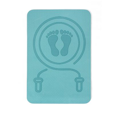ladrft Square Soundproof Jump Rope Mat, Thickened Non-Slip Yoga Mat, Exercise Mat, Indoor Fitness Jump Rope Shock Absorption Mat 23.62 * 15.74 * 0.23in Blue(Colour)