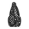 Black And White Corrugated Dots Backpacks, Men'S And Women'S Chest Bags, Crossbody Bags, Hiking Fashion Shoulder Bags Outdoor Sports view 1