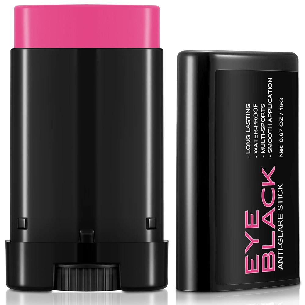 DELISOUL HOT Pink Eye Black Stick, Anti-Glare Eye Black for Football Baseball Softball Lacrosse Hockey, Sweat-Proof Eye Black Sports War Paint, Smooth & Long Lasting, High Pigmented, 0.67 oz