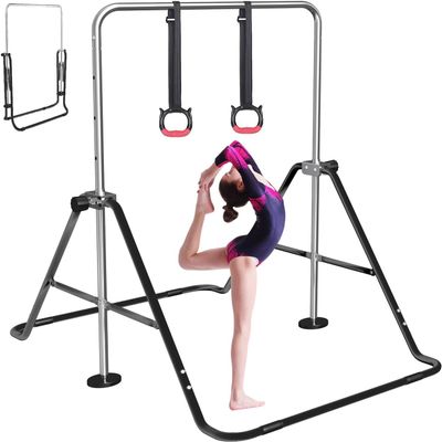 FBSPORT Gymnastics Bar for KidsAdjustable Height Gymnastic Horizontal Bars,Junior Training Bar Children Folding Training Monkey Bars for Home Using