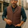 Tuikayoo Mens Retro Suit Vest Tweed Wool Regular Fit Dress Waistcoat Herringbone for Jacket (Black,Medium) view 2