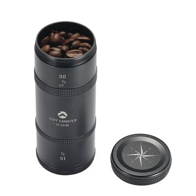 camping moon CAMPINGMOON Coffee Canister 2-Stage CNC Cutting Duralumin Black CC-51-BK
