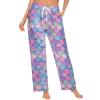 Ysidec Mermaid Fish Scale Women Lounge Pants Comfy Pajama Bottom Drawstring Sleepwear Long Pajamas Pants XL view 1
