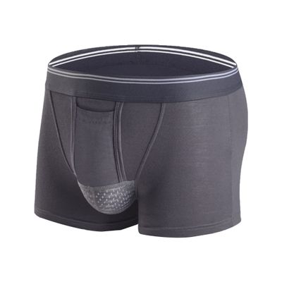 SWJGLITTR Men's U-Bag Breathable Boxer Briefs Mid-Waist Sports Underwear High Elastic Solid Underpants (Gray 1pc,4X-Large)