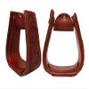Horse Western Saddle Tack Floral Hand Tooled Leather Covered Stirrups Pair Set 002 view 1