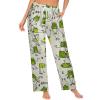 Ysidec Funny Frogs Green Women Lounge Pants Comfy Pajama Bottom Drawstring Sleepwear Long Pajamas Pants 2XL