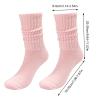 YOLAI Women Solid Color Crew Socks Colorful Lightweight Athletic Socks Soft Breathable Cozy Stretch Stacked Socks (White, One Size) view 4