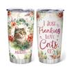 Hyturtle Personalized Cat Tumbler Cup Gifts For Women - Birthday Christmas Gifts For Cat Lovers - Cat Gifts - Animal Lover Gifts - Custom Name 20oz Insulated Stainless Steel Travel Tumbler