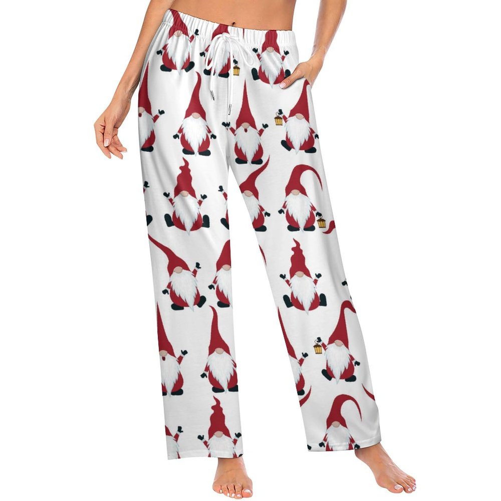 Ysidec Red Merry Christmas Gnomes Women Lounge Pants Comfy Pajama Bottom Drawstring Sleepwear Long Pajamas Pants 2XL
