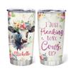 Hyturtle Personalized Cow Tumbler Cup Gifts For Women - Birthday Christmas Gifts For Cow Lovers - Cow Gifts - Animal Lover Gifts - Custom Name 20oz Insulated Stainless Steel Travel Tumbler view 1