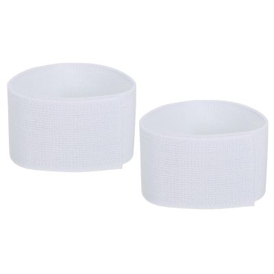 PATIKIL Boot Straps, 2 Pack Elastic Polyester Trousers Blouses Ankle Straps Pants Leg Bands with Hook and Loop for Hiking, Fishing, Hunting, 12", White