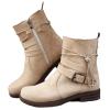 Ladmiple Cowgirl Boots Square Toe Women Short Women's Mid Calf Combat Riding Fashion Winter Boots Side Zipper Low Heel Motorcycle Military Biker Boots Dress Ankle Booties 2023 view 1