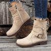 Ladmiple Cowgirl Boots Square Toe Women Short Women's Mid Calf Combat Riding Fashion Winter Boots Side Zipper Low Heel Motorcycle Military Biker Boots Dress Ankle Booties 2023 view 3