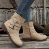 Ladmiple Cowgirl Boots Square Toe Women Short Women's Mid Calf Combat Riding Fashion Winter Boots Side Zipper Low Heel Motorcycle Military Biker Boots Dress Ankle Booties 2023 view 4