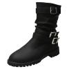 Ladmiple Women'S Ankle Boots & Booties Square Toe Women's Biker Boots Side Zipper Mid Calf Low Heel Motorcycle Fashion Festival Boots Combat Riding Military Dress Ankle Booties for Women view 1