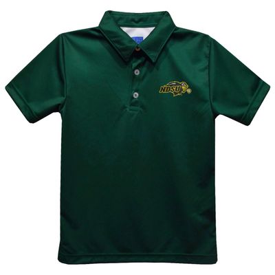 Vive La Fete North Dakota State University Polo Shirts for Boys 100% Polyester - Embroidered Green Short Sleeve Polo Boys Shirt