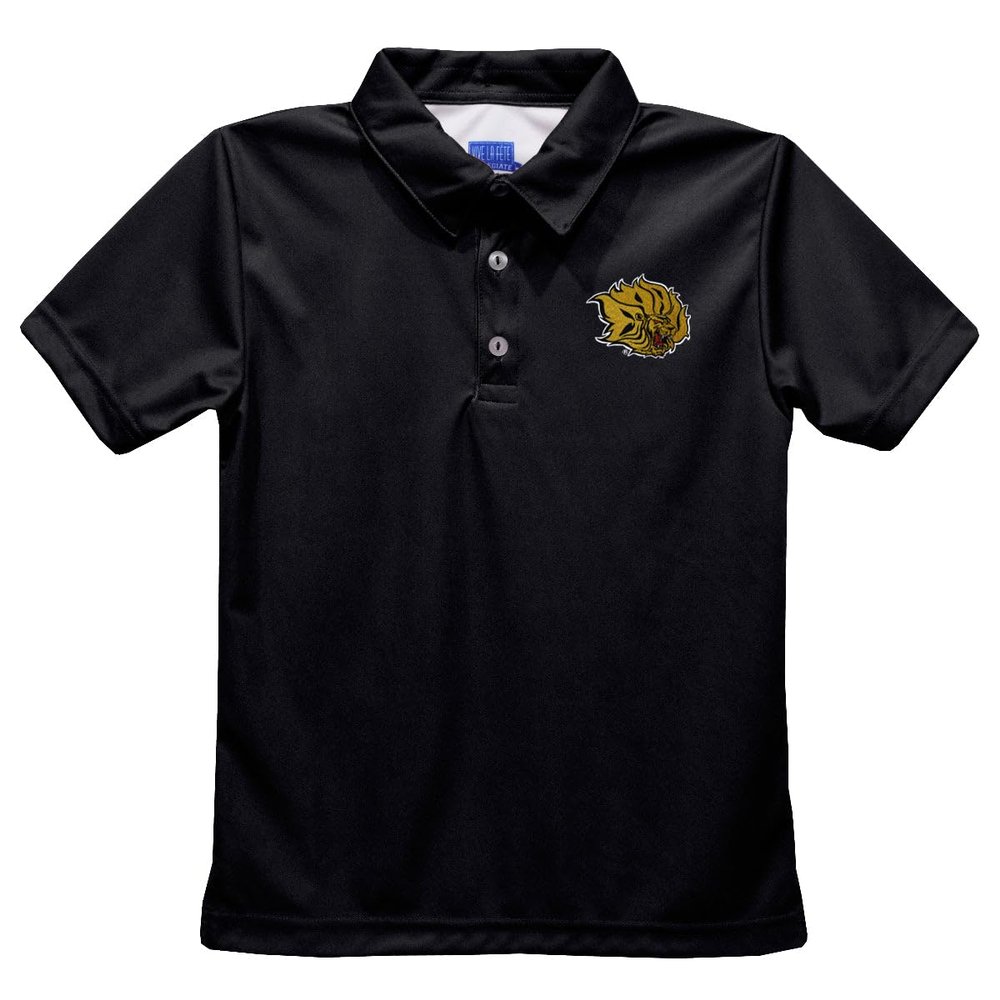 Vive La Fete University of Arkansas at Pine Bluff Polo Shirts for Boys 100% Polyester - Embroidered Black Short Sleeve Polo Boys Shirt
