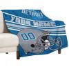 Custom Football Flannel Throw Blanket -Personalized Name Number Gifts for Men Women Youth Fans - Ships Next Day, Made in USA view 2