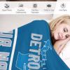 Custom Football Flannel Throw Blanket -Personalized Name Number Gifts for Men Women Youth Fans - Ships Next Day, Made in USA view 4