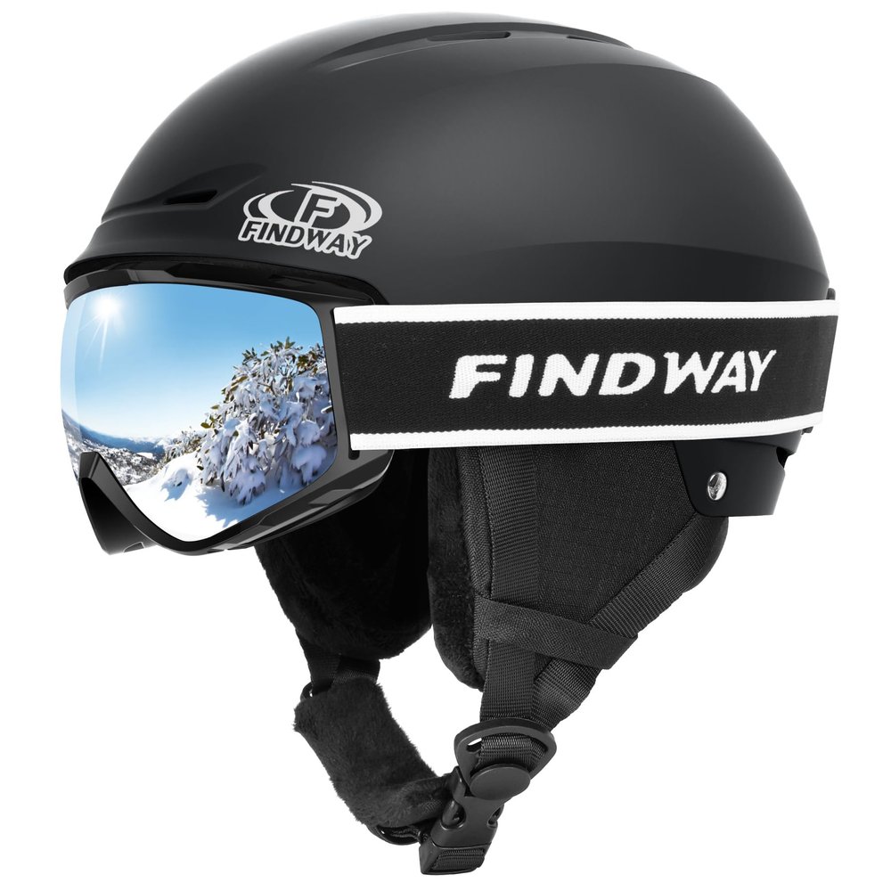 Findway Ski Helmet and Goggles Set, Snowboard Helmet with Goggles [100% UV Protection] Safety Durable ABS Shell & Protective EPS Foam Inner Shell, Snow Sports Helmet and Glasses for Men Women Youth