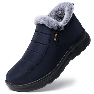 TEMOFON Womens Winter Snow Boots Warm Fur Lined Booties Waterproof Outdoor Shoes Comfortable Slip On Ankle Boot Darkblue Size 5