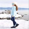 TEMOFON Womens Winter Snow Boots Warm Fur Lined Booties Waterproof Outdoor Shoes Comfortable Slip On Ankle Boot Darkblue Size 5 view 2