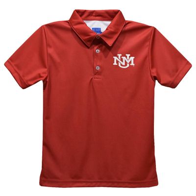 The University of New Mexico Polo Shirts for Boys 100% Polyester - Embroidered Red Short Sleeve Polo Boys Shirt
