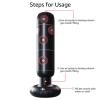 QANYEGN 160CM Pching Bag, Inflatable Boxing Post, PVC Pch Sandbag for Training Exercising Fitness Tool Black view 3