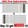 sanlida 24 PCs, 100% Pure Carbon, 0.003'' Straightness, Dragon 9 Flagship 24T Carbon Hunting Arrows for Compound Bow, Professional Standard Hunting Arrows with Removable Tips (340 Spine) view 2