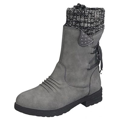 Ladmiple Cowgirl Boots Women Short Beige Women's Ankle Bootie Winter Side Zipper Mid Calf Military Combat Boots Low Heel Western Dress Motorcycle Riding Biker Boots 2023