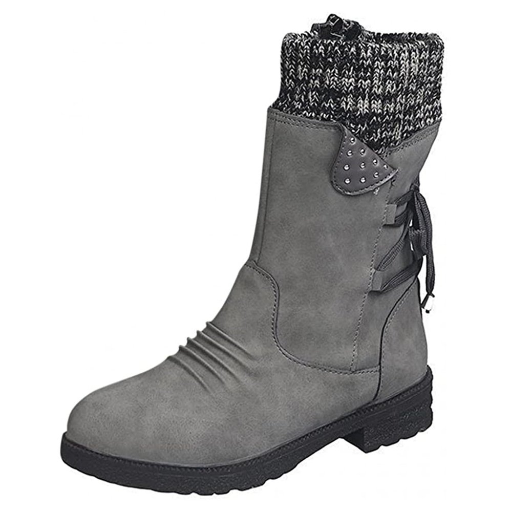 Ladmiple Cowgirl Boots Women Short Beige Women's Ankle Bootie Winter Side Zipper Mid Calf Military Combat Boots Low Heel Western Dress Motorcycle Riding Biker Boots 2023