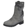 Ladmiple Cowgirl Boots Women Short Beige Women's Ankle Bootie Winter Side Zipper Mid Calf Military Combat Boots Low Heel Western Dress Motorcycle Riding Biker Boots 2023 view 1