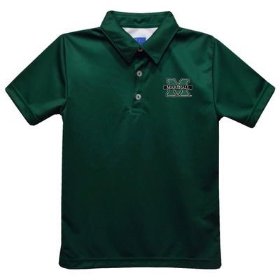 Vive La Fete Marshall University Polo Shirts for Boys 100% Polyester - Embroidered Green Short Sleeve Polo Boys Shirt