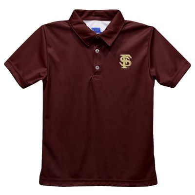 Vive La Fete Florida State University Seminoles Polo Shirts for Boys 100% Polyester - Embroidered Maroon Short Sleeve Polo Boys Shirt