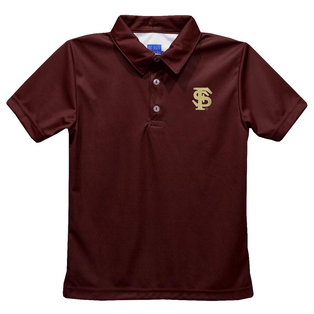 Vive La Fete Florida State University Seminoles Polo Shirts for Boys 100% Polyester - Embroidered Maroon Short Sleeve Polo Boys Shirt