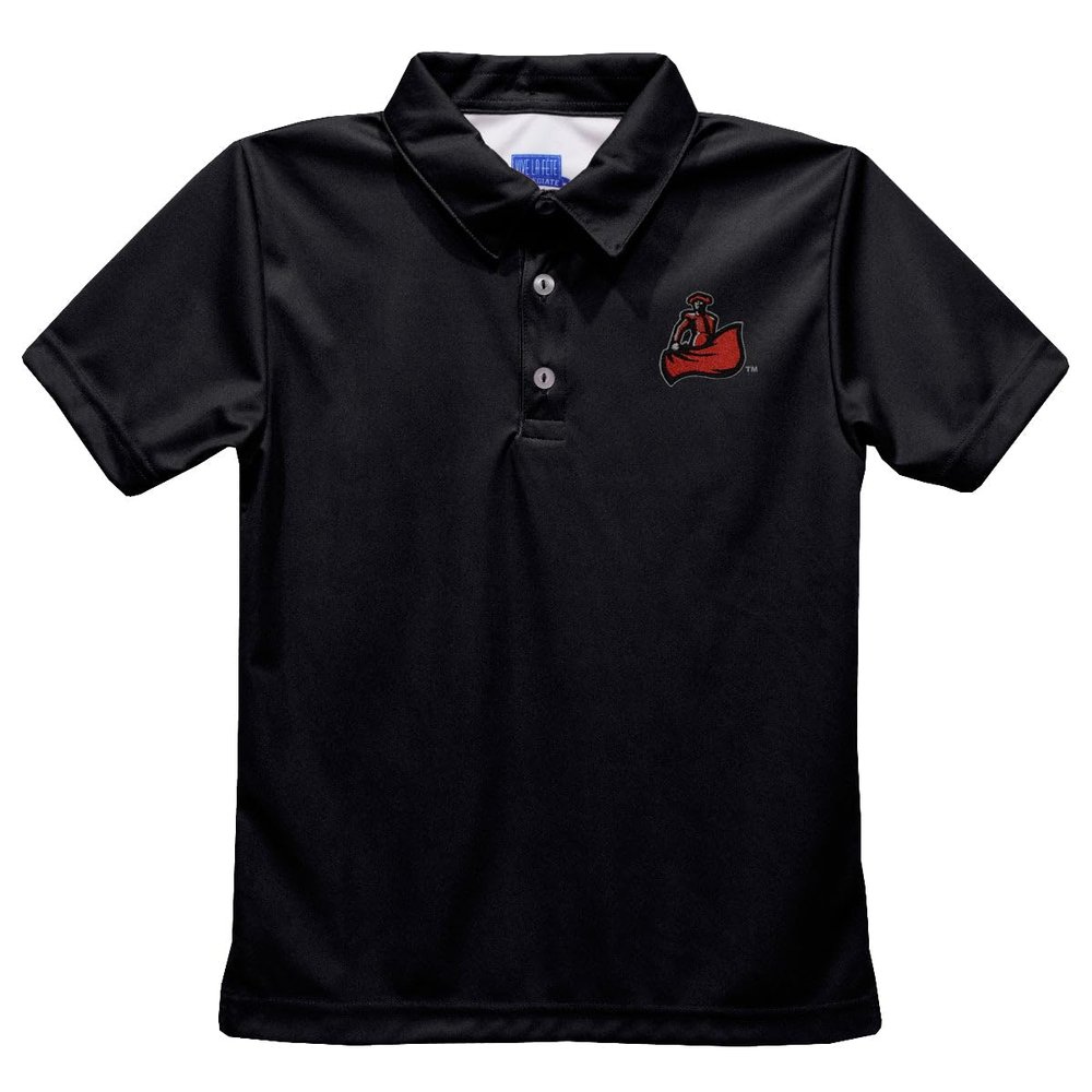 Vive La Fete California State University Northridge Polo Shirts for Boys 100% Polyester - Embroidered Black Short Sleeve Polo Boys Shirt