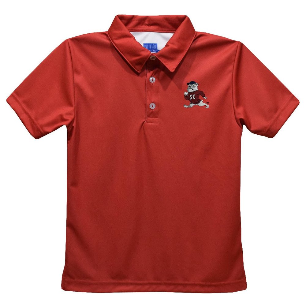 South Carolina State University Polo Shirts for Boys 100% Polyester - Embroidered Red Short Sleeve Polo Boys Shirt