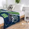 Personalized Football Throw Blanket -Add Name and Number -Gifts for Fans -Decorative for Bedroom Living Room,50" x 40",60" x 50",80" x 60" view 3