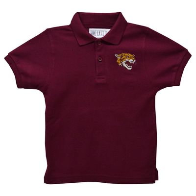 Vive La Fete Bethune-Cookman University Polo Shirts for Boys 100% Polyester - Embroidered Maroon Short Sleeve Polo Boys Shirt