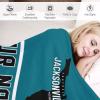 Custom Football Flannel Throw Blanket - Personalized Name Number - Gifts for Men Women Youth Fans - Ships Next Day, Made in USA view 4