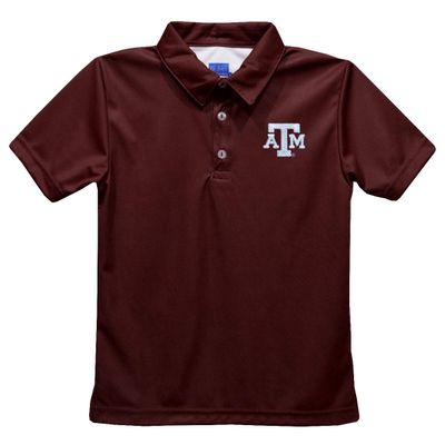 Vive La Fete Texas Am Aggies Polo Shirts for Boys 100% Polyester - Embroidered Maroon Short Sleeve Polo Boys Shirt