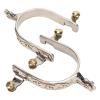 Horse Spurs, Stainless Steel Spurs West Cowboy Style Spurs Western Spurs Horse Boot Spurs with Flower Carving West Spur for Equestrian view 1