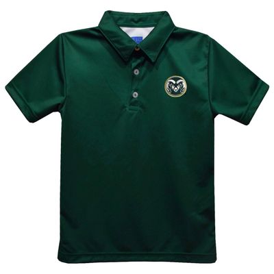 Vive La Fete Colorado State University Polo Shirts for Boys 100% Polyester - Embroidered Green Short Sleeve Polo Boys Shirt