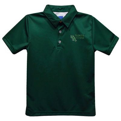 Vive La Fete University of North Texas Polo Shirts for Boys 100% Polyester - Embroidered Green Short Sleeve Polo Boys Shirt