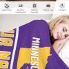 Custom Football Flannel Throw Blanket -Personalized Name Number Gifts for Men Women Youth Fans - Ships Next Day, Made in USA view 4