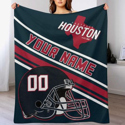 Personalized Football Throw Blanket -Add Name and Number -Gifts for Fans -Decorative for Bedroom Living Room,50" x 40",60" x 50",80" x 60"