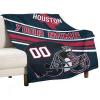 Personalized Football Throw Blanket -Add Name and Number -Gifts for Fans -Decorative for Bedroom Living Room,50" x 40",60" x 50",80" x 60" view 2