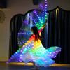 Refeng Led Luminous Butterfly Dancing Wings Five Color Dancing Luminous Props Fluorescent Belly Dance Cloak Female Angel Wings with Telescopic Stick Adult Christmas Halloween Party(Red) view 4